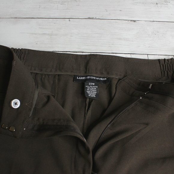 Larry Levine Women's Trouser Suit Dress Pants Plus Size 22W Brown - Picture 4 of 6